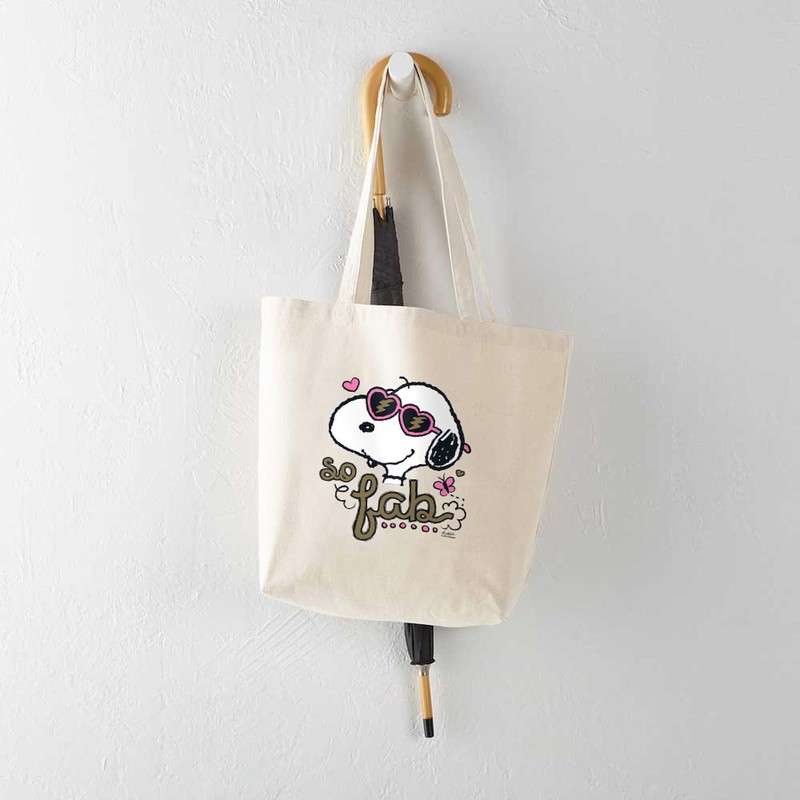 CafePress Peanuts So Fab Reusable Natural Beige Canvas Shopping Bag
