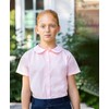 French Toast Big Girls' Short Sleeve Peter Pan Collar Blouse,