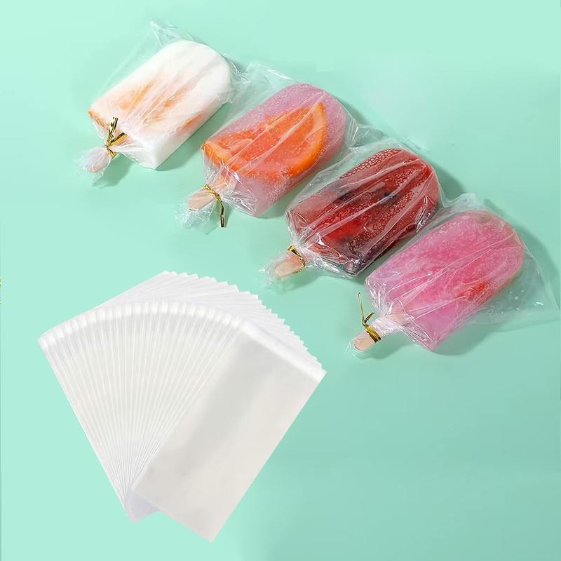 Popsicle Bags Sealable, Ice Cream Bags For Ice Pops, Self-adhesive