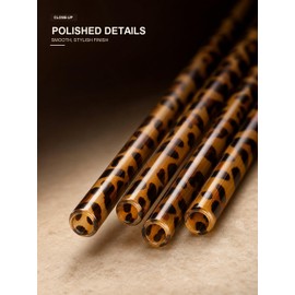 Fanquility 10Pcs Reusable Leopard Straws Cute Cheetah Print Straws