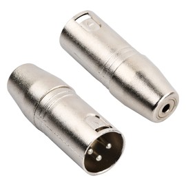 XLR 3-Pin Male to 3.5 mm Female Audio Adapter 3.5 mm Female to XLR Male Microphone Adapter Pack of 2