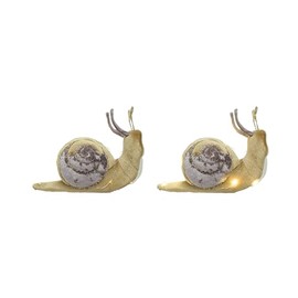 Creative Co-Op Fabric Snail Decor with LED Lights, Purple and Brown
