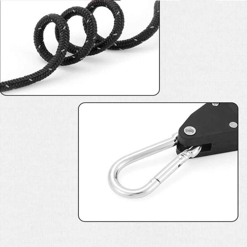 Heavy Duty Adjustable Grow Light Ratchet Rope Hanger for Grow