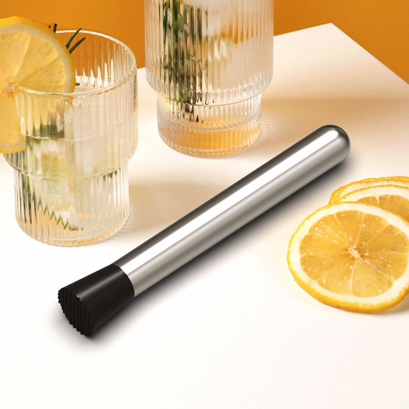Ohtomber 8" Muddler for Cocktails, Stainless Steel Cocktail Muddler Bartender