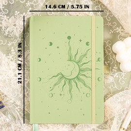 MGGAO Sun & Moon Journals for Women Men, A5 Hardcover Notebooks for Writing for Work, Travel, School, 318 Numbered Pages, 14.7 x 21.4 cm