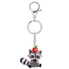 NEWEI Acrylic Northern Raccoon Keychains Rings Jungle Animal Jewelry Handbag