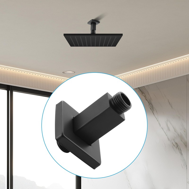 Straight Shower Arm with Flange Ceiling Mount Square Shower Extender