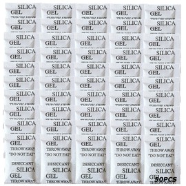 Silica Gel Packets, 50PCS 5 Gram Premium Moisture Absorbers, Desiccant Packs for Storage, Transparent Rechargeable Oxygen Humidity Packs Bags for Spices, Jewelry, Clothes, Shoes, Boxes, Electronics
