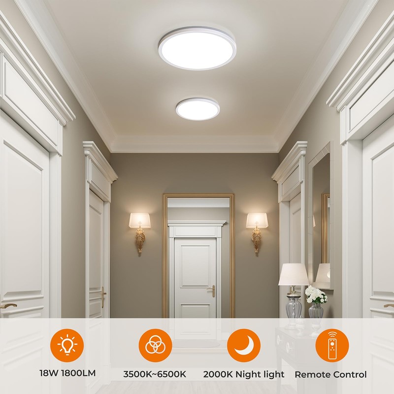 Matane LED Ceiling Light Dimmable 18W, Ceiling Lamp with Remote