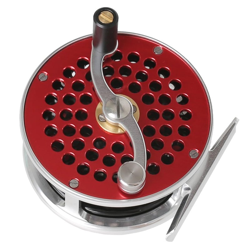 Vintage Classic Fly Fishing Reel,Right/Left Handle Position, Fly Reel (Red,