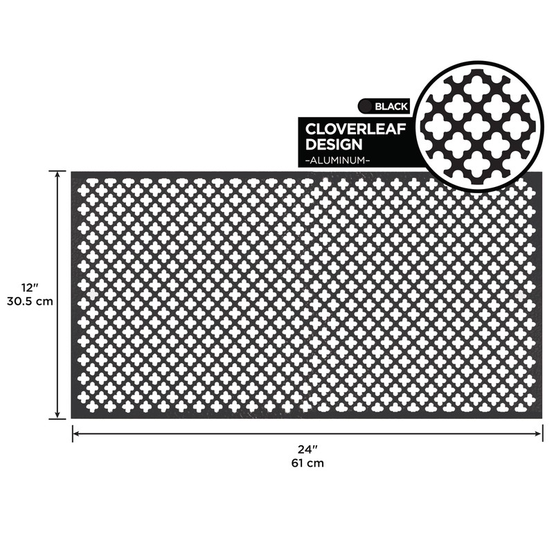 M-D Building Products 56018 Black Aluminum Sheet Cloverleaf 12 in.