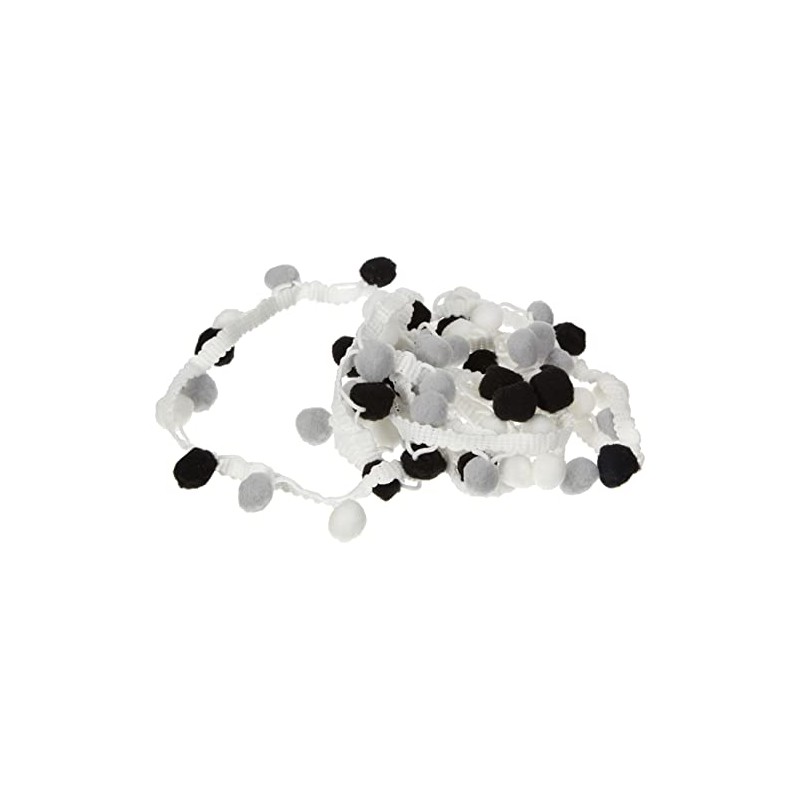 Rayher 55853573 Pom Pom Trim, Ball Fringe Ribbon for Sewing,