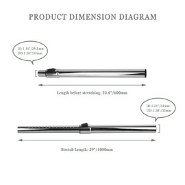 1-1/4" Vacuum Extension Tube,Fits Eureka, Royal Etc Vacuum Cleaner,That Accept 1-1/4 Inch Attachments.（Vacuum Extension Tubing with 1 1/4-inch Inside Diameter）