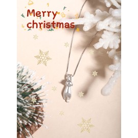 S.Leaf Sterling Silver Cat Necklaces for Women Cat Jewelry Accessories Mom Lover Lady Themed Gifts Cute Silver Kitten Jewelry Birthday Gifts for Women