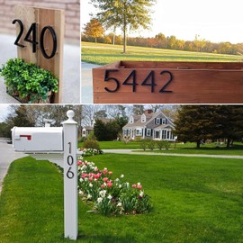 5" Floating House Number, Metal Modern House Numbers, Garden Door Mailbox Decor Number with Nail Kit, Coated Black, 911 Visibility Signage (2)