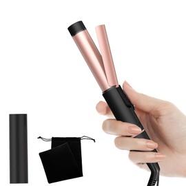 MIni Curling Iron 1 inch，Double Voltage Travel Curling Iron Mini, Hot Tools Curling Irons for Short Hair, Small Curling Wand for Women (Black)