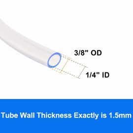 QuQuyi Industrial Grade Clear Vinyl Tubing - 1/4" ID X 3/8" OD PVC Tube Flex ible Plastic Pipe,3.28FT