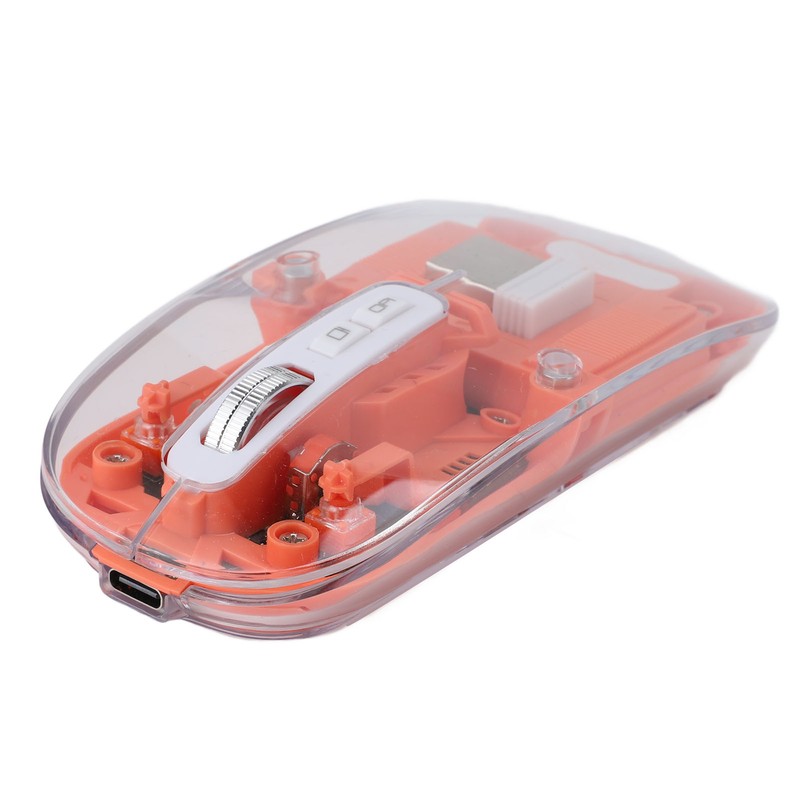 Transparent Computer Mouse 2.4G BT1 BT2 Tri Mode USB Rechargeable