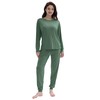 Joyaria Womens Long Sleeve Pajamas Set Soft Breathable Pjs Rounde