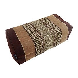 Traditional Thai Kapok Yoga Support Block Cushion Meditation Pillow size 35 x 15cm (Brown)