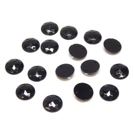 Rhinestones for Sewing, Glitter Stones for Sewing, Round, Black Set, Crystal Acrylic Stones, Flatback for Garment, Crafts, Clothing and Bag Decoration (8 mm, 100 Pieces)