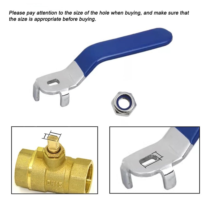 Ball Valve Handle, Metal Lever Shut Off Valve Handle Quarter