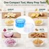 Manual Garlic Twister 2 Pcs, Clear Blue Garlic Mincer &