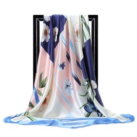 FAIRYGATE Women's Square Scarf Satin Headscarf Bandanas Hair Scarf for Women 90 x 90 cm 76, 75005