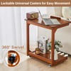 CozyDH C Shaped Side Table with 360° Lockable Caster, Adjustable