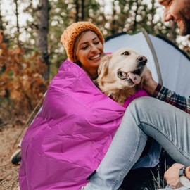 KawaGebo Kamp Outdoor Waterproof Blanket, Foldable Fleece Stadium Blanket for Outdoor Sports Event, Camping, Concerts, Car, Pet, Picnics - Windproof, Wearable, Machine Washable 80" x 58"