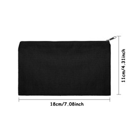 Gejoy Gejoy 10 Pieces Cosmetic Canvas Pouch Bag Multipurpose Makeup Bag with Zipper Cotton Canvas Travel Toiletry Pouch DIY Craft(S,Beige and Black)