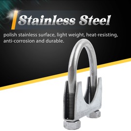 Westmotive, Stainless Steel U-Bolt Muffler/Exhaust Clamp Hanger (2") 4 Pack