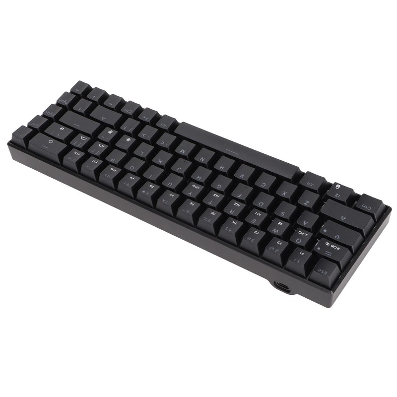Wireless 2.4 G Mechanical Keyboard Black 68 Keys RGB Dynamic