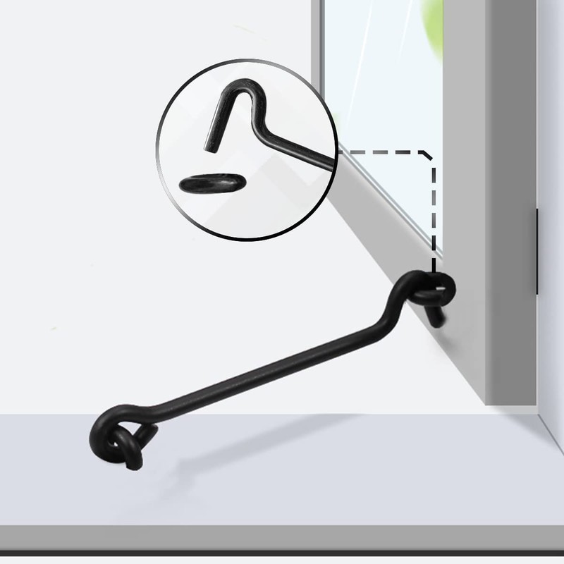 TERF® High Quality Cabin Hook and Eye Black 75mm (3