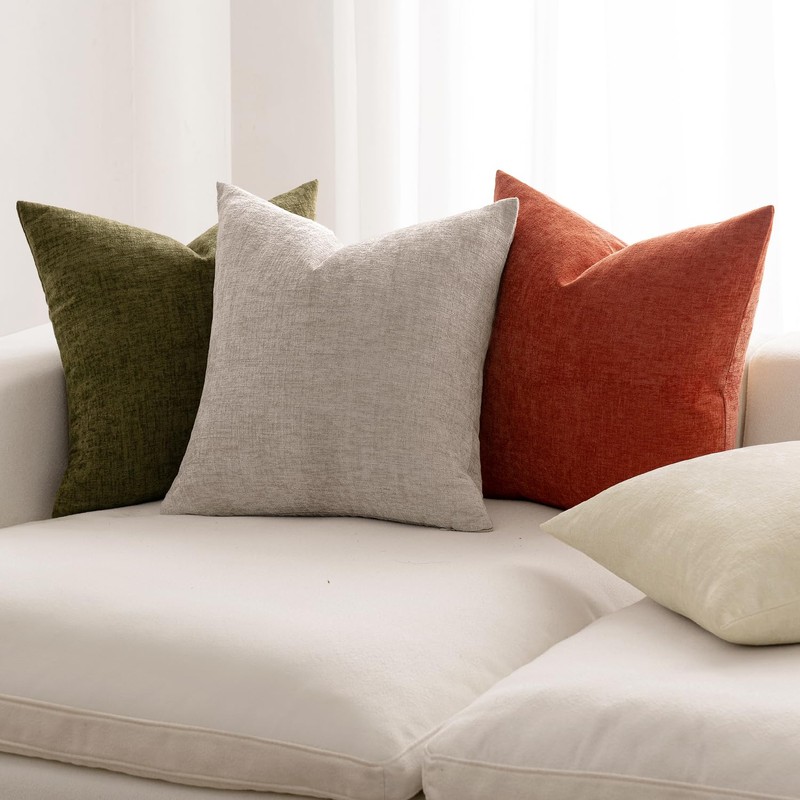 MIULEE Pack of 4 Throw Pillow Covers 18x18 Inch Soft