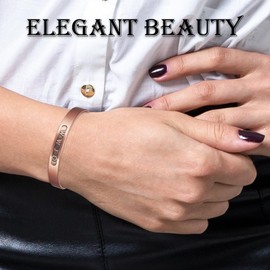 Wollet Copper Bracelet for Women for Arthritis and Joints, Magnetic Therapy Bangle, Pure Copper Jewelry, 3500 Gauss Magnet（CPB-2794Q-CA-FBA）