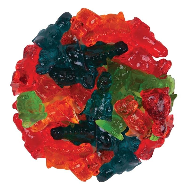 Bayside Candy Gummy 3D Dinosaurs – Assorted Fruit-Flavored Dinosaur-Shaped Gummies