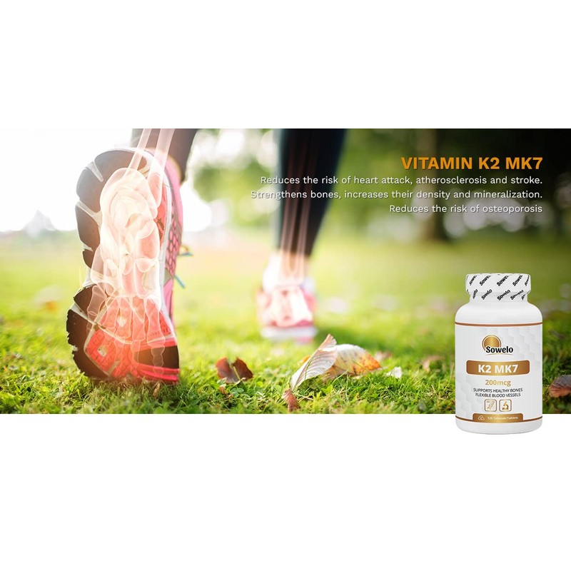 Sowelo Vitamin K2 MK7, 200 mcg, Dietary Supplement, Protects the