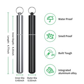 Smell Proof Tube Zoot Holder, Blunt Holder, Joint Holder Doob Tubes (2 Pack), Air Tight Aluminum Storage Tubes, Joint Container, Discreet Portable Metal Tube to Protect Your Pre Rolls Cones