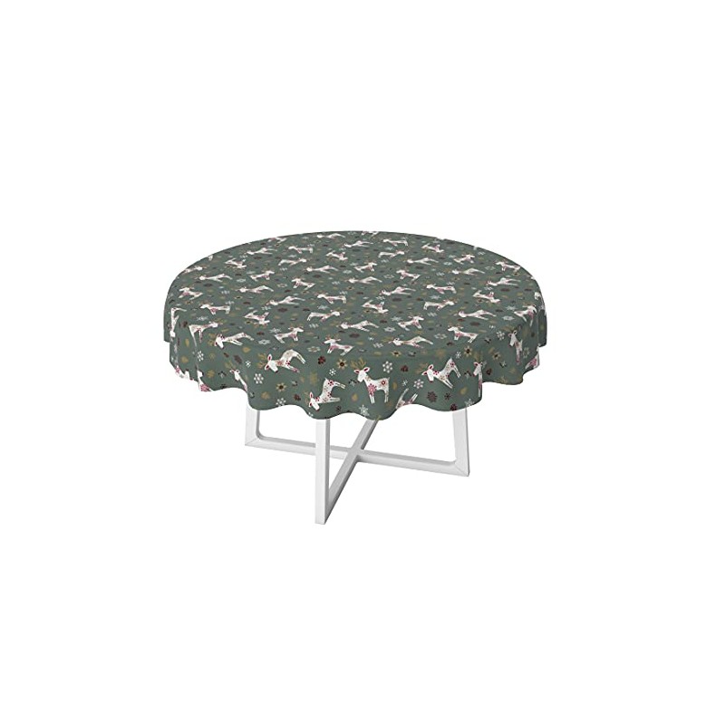 Karina Home Scandi Christmas Reindeer PVC Vinyl Wipe Clean Oilcloth