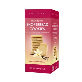 BISCOTTEA All-Natural Traditional Shortbread Cookies – Gourmet Buttery Biscuits Infused with Real Flavors (8 Cookies)