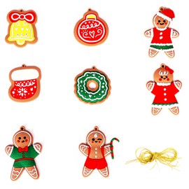 Rumyve 8pcs Gingerbread House Christmas Tree Decorations,Plastic Gingerbread Christmas Decorations,for Holiday Party Decoration
