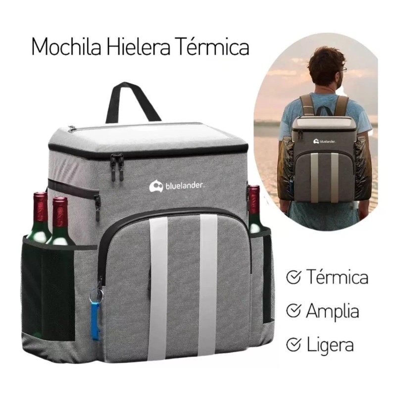 Bluelander Mochila Hielera Térmica Aislada Portatil 27 Lt Frio Caliente