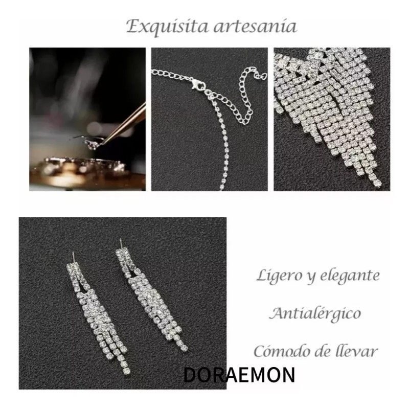 TECNOLOGÍA INFINITA Mujer Sets De Joyería Cristal Deco Boda Collar