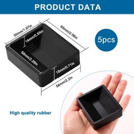 VooGenzek 5 Pieces 5 x 5.8 cm Rubber Furniture Castors Pad, Non-Slip Pads for Furniture Castors, Non-Slip Feet Protector Pad, Suitable for Floors, Furniture Wheels, Black