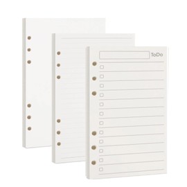 Multibey A6 Refill Paper 3-Pack - 6-Hole Loose Leaf Binder Inserts