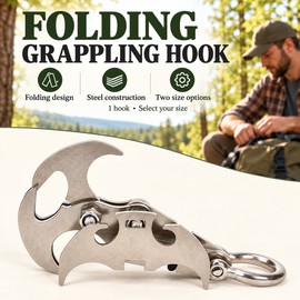 Folding Grappling Hook Multifunctional Stainless Steel Survival Outdoor Climbing Claw Carabiner Camping Gear Multitool Edc Gear