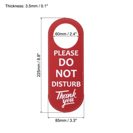 PATIKIL Door Hanger Sign, 2 Pack PU Leather Double Sided Door Knob Privacy Sign for Office Home Meeting, Do Not Disturb/Welcome Knock