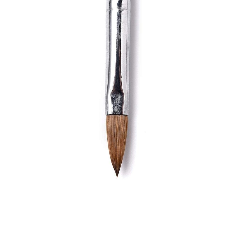 Kolinsky Sable Brush Acrylic Nail Art Builder Brush Crystal Pink