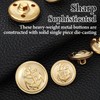 Ymapinc 14pcs Metal Gold Blazer Buttons Set - 18mm &